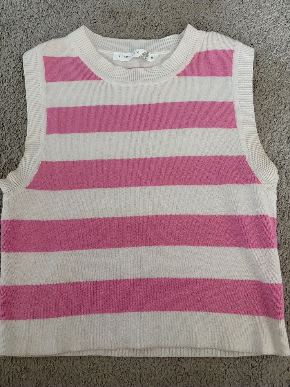 Altar'd State Pink and White Striped Knit Tank for Kids